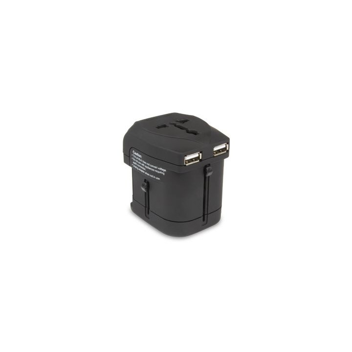 HAMLET ADATTATORE DA VIAGGIO  2 USB CHARGER 2 1A